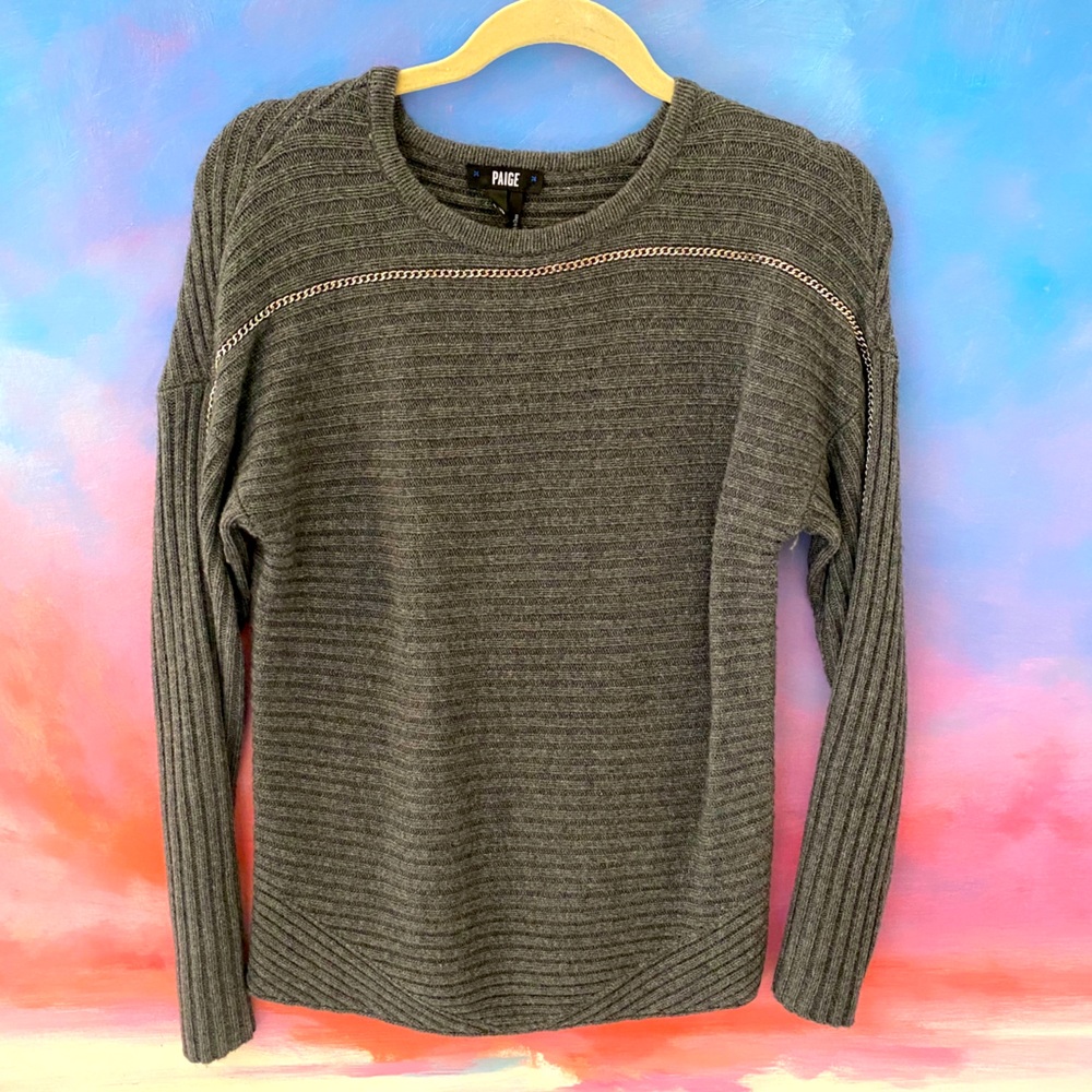 Paige XS Grey Sweater with Chain detail